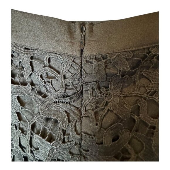 JOA Skirt Women Small Black Embroidered Lace Straight Knee Length‎ Pencil Career - Picture 5 of 11